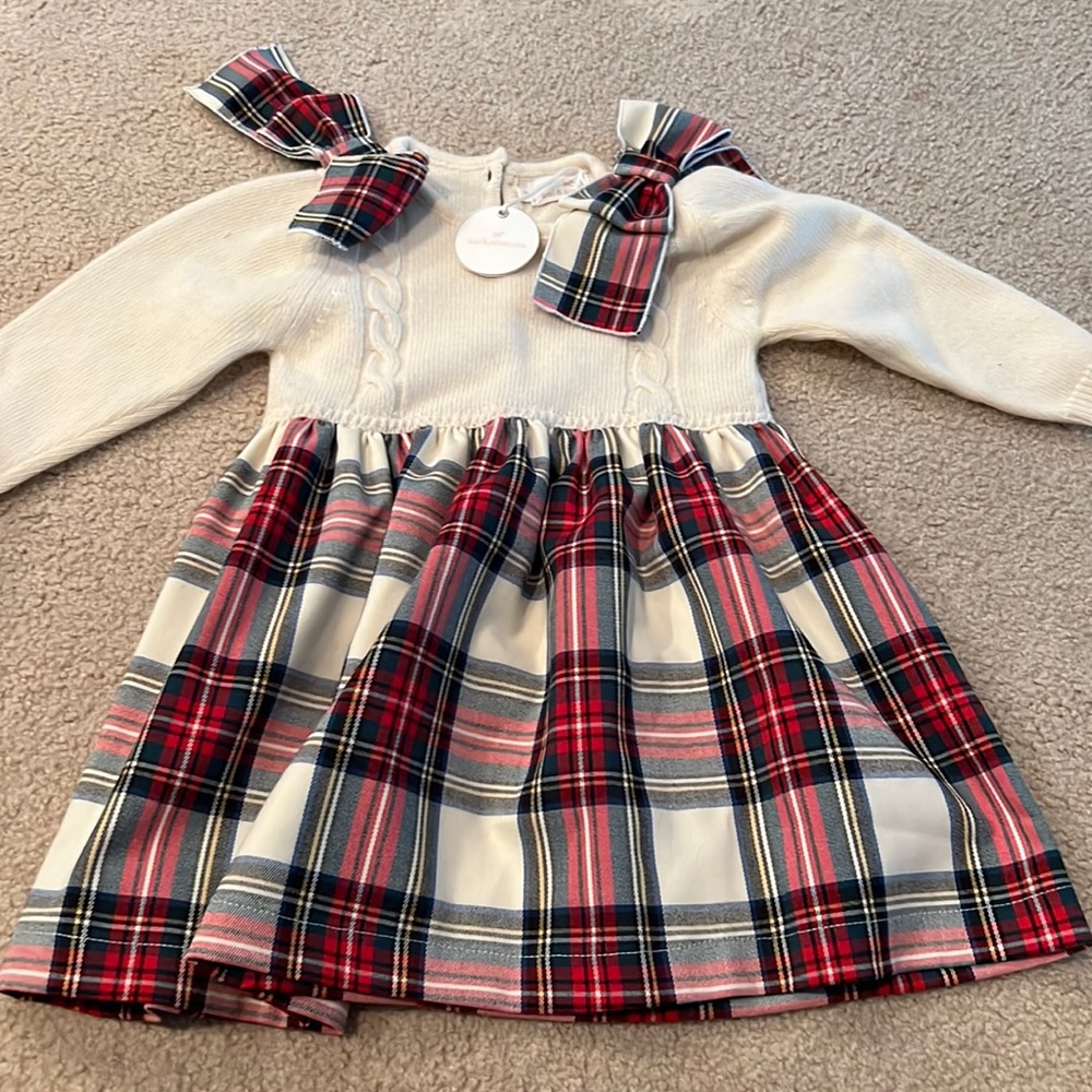 Sal & pimenta plaid and knit dress